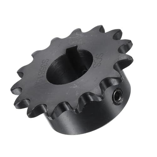 Image of uxcell #35 Chain Roller Sprocket B Type, 3 /4 inch Bore 15 Tooth Single Strand Chain Sprocket, Carbon Steel, Keyway with Set Screws