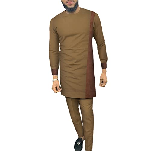 Vêtements africains hommes ensemble pantalon et hauts longs décontractés