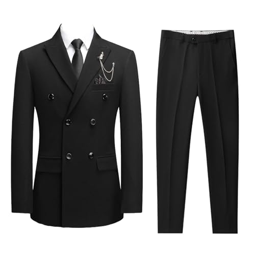 Men's Double-Breasted Suit, Classic Formal Business Wear