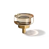SNBTLA Round Champagne Crystal Bathroom-Cabinet-Knobs - 5 Pack Glass Brushed Gold Pulls Hardware for Dresser Drawers Kitchen Bedroom