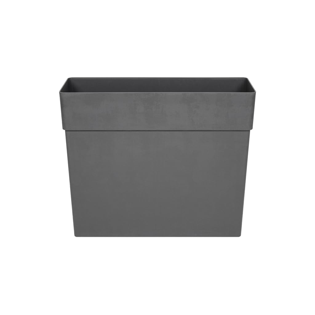 Kreher XXL Sichtschutz-Pflanzkübel mit Rollen – 80x29x65 cm, wetterfest, Naturstein-Optik in Anthrazit, Braun oder Weiß, mit Entwässerungssystem und Rollen! (2, 80 cm Anthrazit)