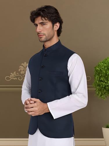 Image of ROCKSY Bandi Modi Koti, Nehru Jacket for Men, Cotton Waistcoat for All Occasion: Diwali, Wedding, Ethnic, Office Party, Formal & casual Look