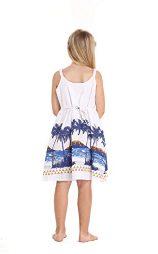 Matchable Family Hawaiian Luau Men Women Girl Boy Clothes in Diamond Head Palms Beach White3