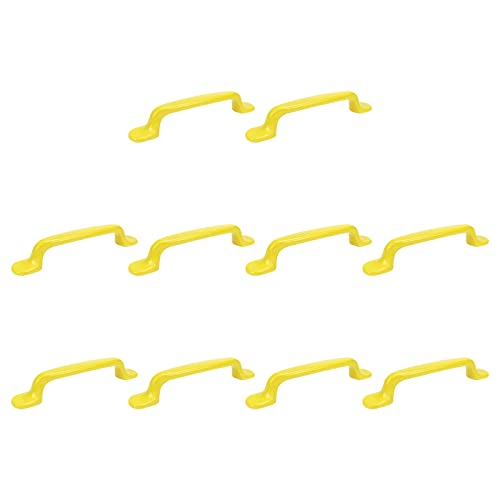 LC LICTOP 5.12 Inch Yellow Cabinet Handle 10Pcs, 3.78 Inch Hole Centers, Funny Bright Colored Metal Pull Handles Furniture Hardware for Drawer, Dresser, Cupboard, Room Door, Cabinets, Wardrobe
