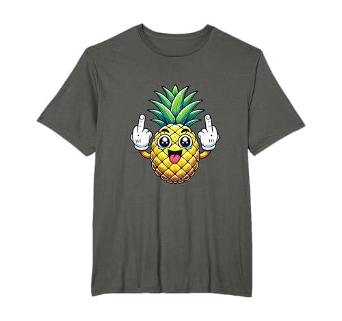 Divertido meme de piña con el dedo corazón Camiseta