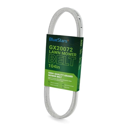 Image of BlueStars GX20072 GY20570 Lawn Mower Deck Belt | Aramid Cord | 104in x 1 /2 | Deck Belt for 42 inch John Deere Deck LA100 LA105 LA110 LA120 LA125 LA135 D130 D105 D110 S100 E100 Mowers