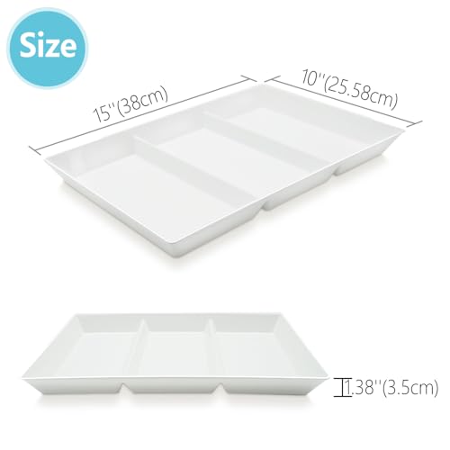 Divided-Serving-Tray-Platter-4-Pack-15-x-10-Fruit-Veggie-Food-Tray-for-Party-Plastic-Serving-Trays-for-Appetizer-Snack-Dessert-Cookie-Brunch-Decorations-Platters-White-Trays-BPA-Free