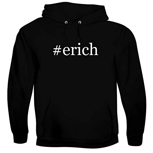 #erich - Men's Hashtag Soft & Comfortable Hoodie Sweatshirt, Black, Medium