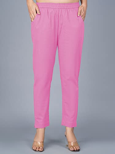 Image of Regular Fit Fully Elastic Waist Ankle Length Premium Cotton Casual Trouser Pant (Combo Pack of 2)