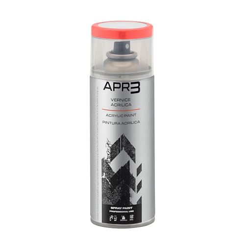 APR3 - S400FLUOR6 Smalto Spray per Finiture Speciali Fluorescenti, Colore Rosso, Bomboletta Spray in Banda Stagnata 100% Riciclabile all'Infinito da 400 ml