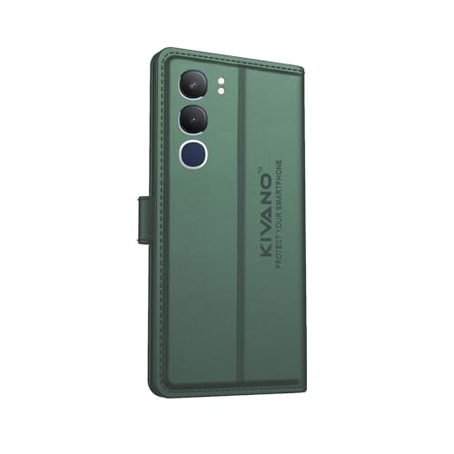 Image of Compatible with Vivo Y29 5G Flip Cover | Leather Finish | Inside Pockets & Inbuilt Stand | Shockproof Wallet Style Magnetic Closure Back Cover Case