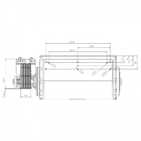 Ventilador tangencial EBM QLN65/0024A59-3025LH-81 Motor Izquierdo