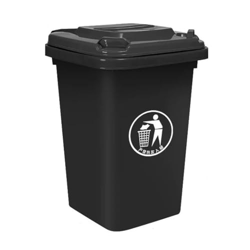 Cubo Basura Grande Exterior Ruedas Tapa 50 L 100 L 120 L Ideal Porche Patio Terraza Cualquier Otro Espacio(Black,50L)