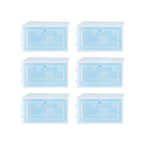 TOPBATHY 6pcs Box Foldable Storage Bins with Lids Transparent Shoe Organizer Shoe Container Closet Shoe Storage Cabinet for Entryway Storage Drawers Clothing Clamshell Sneakers