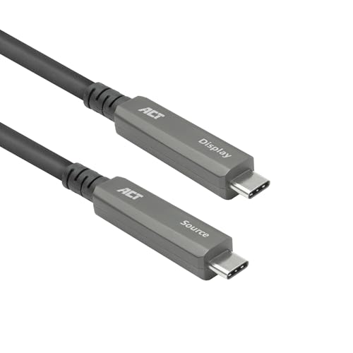 ACT AK4330 - Cable de vídeo USB C Active (AOC, 10 m, USB 3.2 Gen2, 10 Gbps de alta velocidad, fibra óptica USB C, para paneles táctiles, videoconferencias)
