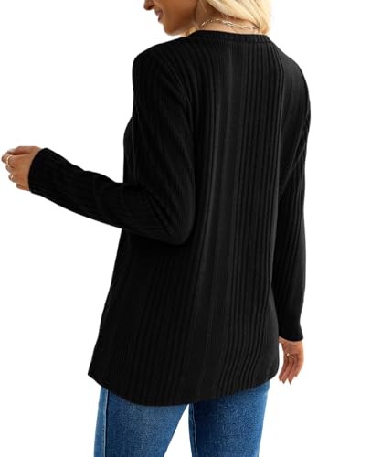 Image of XIEERDUO Long Sleeve Tops for Women Tunics Buttons Front Slit