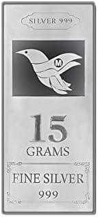 MAA SILVER Pure Silver BIS Hallmarked Bar/Lagdi with Bird Impression Perfect for Gifting Investment (999 Purity)