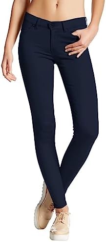 Hybrid & Company Womens Super Stretch Comfy Skinny Pants P44876SK Navy Medium