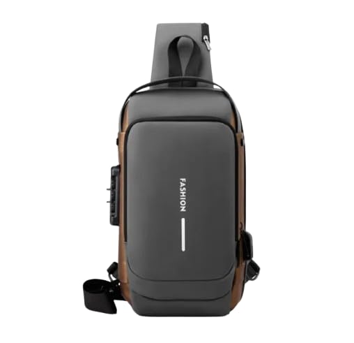 progone Fashion Crossbody Sling Bag, Black and Brown, Water Resistant, USB Charging Port, Anti-Theft Design-picture-55