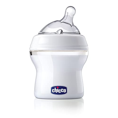 Chicco Natural Feeling Anti-Kolik Babyflasche fĂĽr 0+ Monate, 250 ml, mit Weichem Silikonsauger und Doppelventil, NatĂĽrliches und Instinktives GefĂĽhl beim Saugen, Glasflasche