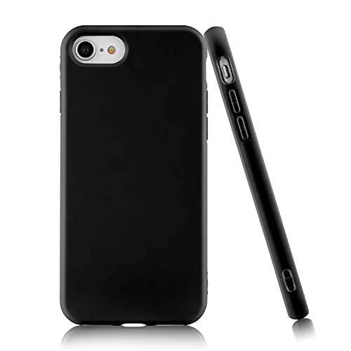 Technext020 Black Case For Iphone 7 / Iphone 8 / Iphone Se 2Nd Generation, Matte Shockproof Ultra Slim Fit Silicone Tpu Soft Gel Rubber Cover Protective Back Bumper #TOP5