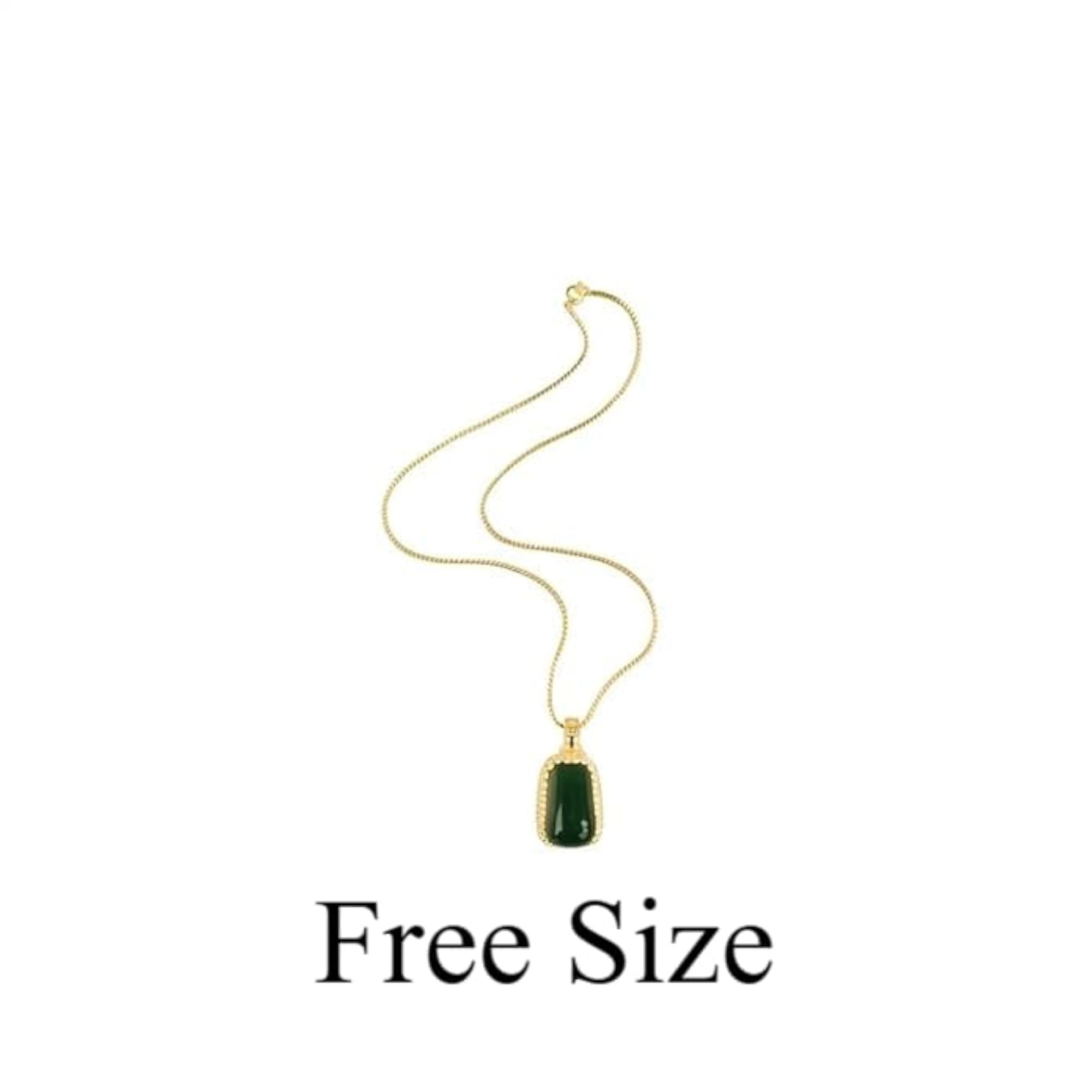 Women's 925 Sterling Silver Gold-Plated Green Gemstone Pendant Necklace