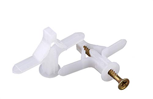 200 Pcs M8 Expansion Bolts Anchors Plugs Screws Tube Pipe Expansion Screw for Gypsum Board Hollow Wall Curtain Wall Installation Fastener Hardware (Without-Screws) (White-Aircraft)