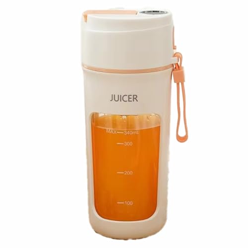 Roxvue Licuadora Portátil Eléctrica Multifunción, Extractor de Frutas, Batidora de 6 Cuchillas, 1200 MAh, Color Naranja.