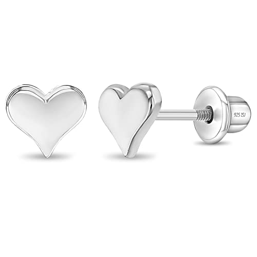 925 Sterling Silver 5Mm Classic Heart Toddler Screw Back Earrings For Babies & Kids - Hypoallergenic Young Girl's Heart Earrings #TOP10