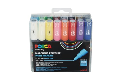 POSCA 186716   Rotulador POSCA con punta redonda extrafina, juego de 16