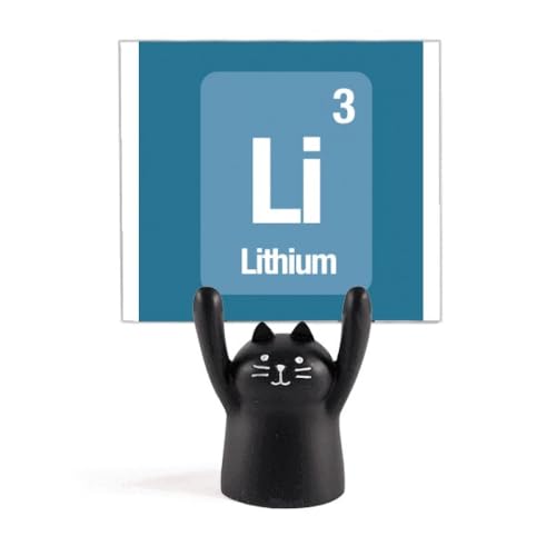 Lithium science holder mémo motif chat noir, une idée cadeau originale pour prof de chimie
