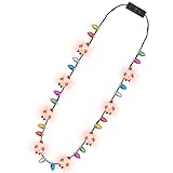1PCS Light up Christmas Necklace, 3 Modes Multicolor Christmas Accessories, Santa Claus Design, Wearable Light Xmas Decorations Necklace for Ugly Sweater Parties, Holiday New Year Party Supplies