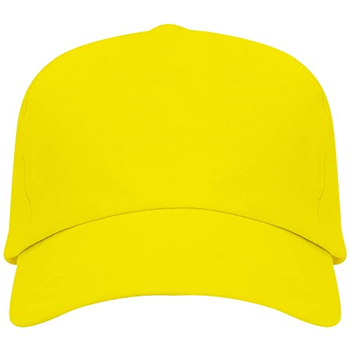 KINKIES Gorra Infantil de Colores 100% algodón - Visera para niños con Agujeros de ventilación y Cierre de Velcro (Amarillo) Cover