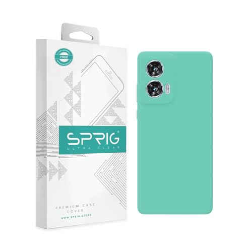 Image of SPRIG Compatible with Moto Edge 50 Fusion Premium SilkTone (Liquid Silicone) Back Cover Drop Tested Shock Proof Mobile Case for Men, Women, Boys and Girls with Camera Protection (Turquoise Blue)