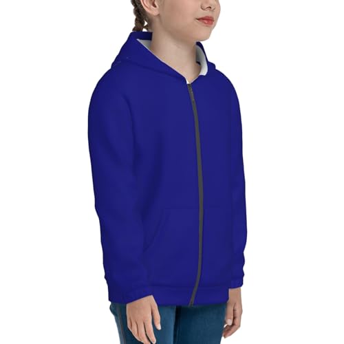 Navy Kid Hoodies Boys Zip Up Sweatshirts Girls Pullover with Pocket4