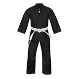 Antares Uniform for Kids & Adults Lightweight Student Gi Pants and Jackets for Martial Arts Uniform With Free Belt (Black, 000)