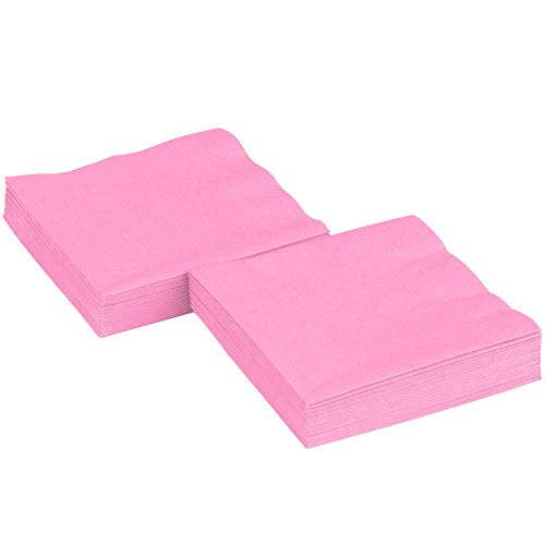 2 Ply Pink Beverage Napkins (Pack Of 100Ct) #TOP4