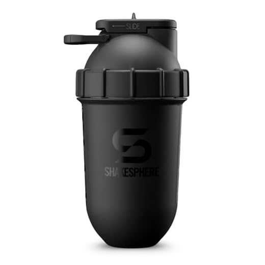 ShakeSphere Tumbler VIEW: Protein Shaker Bottle with Side Window, 24oz ● Capsule Shape Mixing ● Easy Clean Up ● No Blending Ball Needed ● BPA Free ● Mix & Drink Shakes, Smoothies, More (Matte Black)