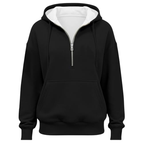 HswsEJ Quarter Zip Pullover Women Fleece Oversized Pull Over Sweaters - image 4