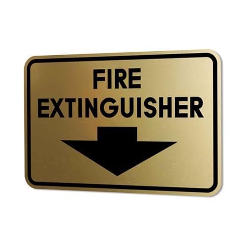 Image of Signs ByLITA Classic Framed Fire Extinguisher (Brushed Gold) - X-Large