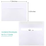 50 Packs 5x7 Envelopes, White A7 5x7 Envelopes for Invitations, Printable, Self Seal for Weddings, Photos, Postcards, Greeting Cards, Mailing