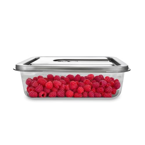 Caso VacuBoxx Inox XL 4.5-Vakuum-Frischebehälter 4500 ml Volumen für druckempfindliche und flüssige Lebensmittel BPA-Frei Backofenfest spülmaschinenfest gefrierfest