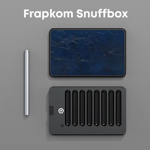 Image of Blue Black Organize Box, 8 Compartment Storage Box with Built in Alloy Straw