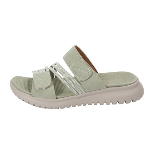 Sandales à plateforme femme en cuir souple pour marche et plage