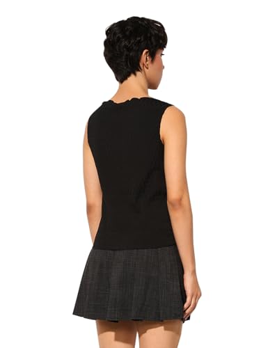 Image of ONLY Women's Textured Self-Design Sleeveless Top