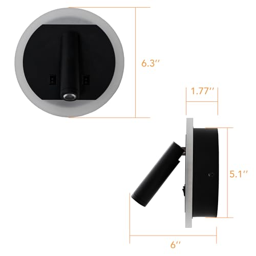 Image of Facon 12V RV Wall Sconce Reading Light with w /18W USB-C Fast Charger, 270 Rotatable Spot Lights with Independent Switches, RV Interior Light for Bedroom, Camper, Trailer, Tiny Homes