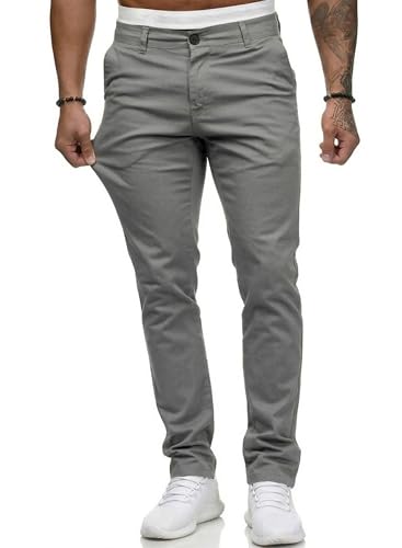 Image of HUNGSON Mens Chinos Dress Pants Slim Fit Stretch Business Casual Golf Work Slacks Trousers