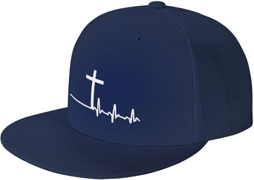 Christian Cross Heartbeat Outdoor Baseball Hat Flat Hat