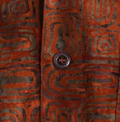 Johari West Ripple Rosso Tropical Hawaiian Cotton Batik Shirt for Men - Image 4