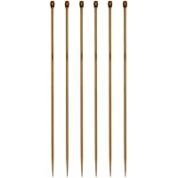 6Pcs 4mm Wooden Knitting Needle Straight Single Pointed US Size 6 for DIY Yarn Craft Set,Socks,Sweater, Nice Gift for Women Adults Kids Children Beginners